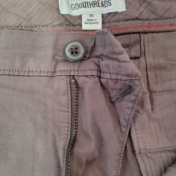 Goodthreads Men's Brown Slim-Fit 7" Flat-Front Stretch Chino Shorts Size 31 New - Picture 6 of 11